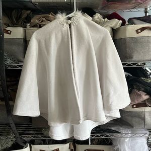 white fairy fur hood cape / costume